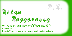 milan mogyorossy business card
